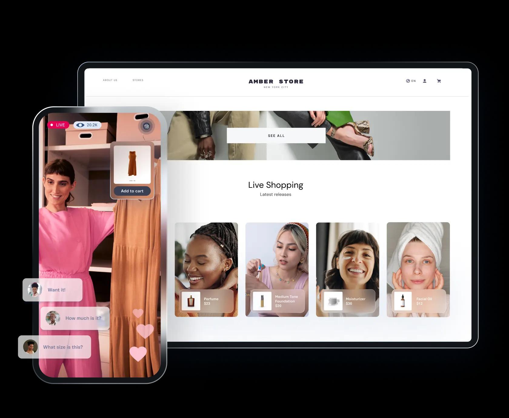 Live streaming + personalized shopping